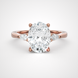2 1/5 ctw Oval with Pear-Shaped Three Stone Lab Grown Diamond Ring