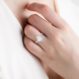 2 1/5 ctw Oval with Pear-Shaped Three Stone Lab Grown Diamond Ring