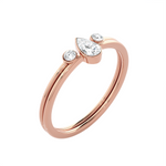 1/3 ctw Pear-Shaped with Round Three Stone Lab Grown Diamond Ring