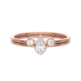 1/3 ctw Pear-Shaped with Round Three Stone Lab Grown Diamond Ring