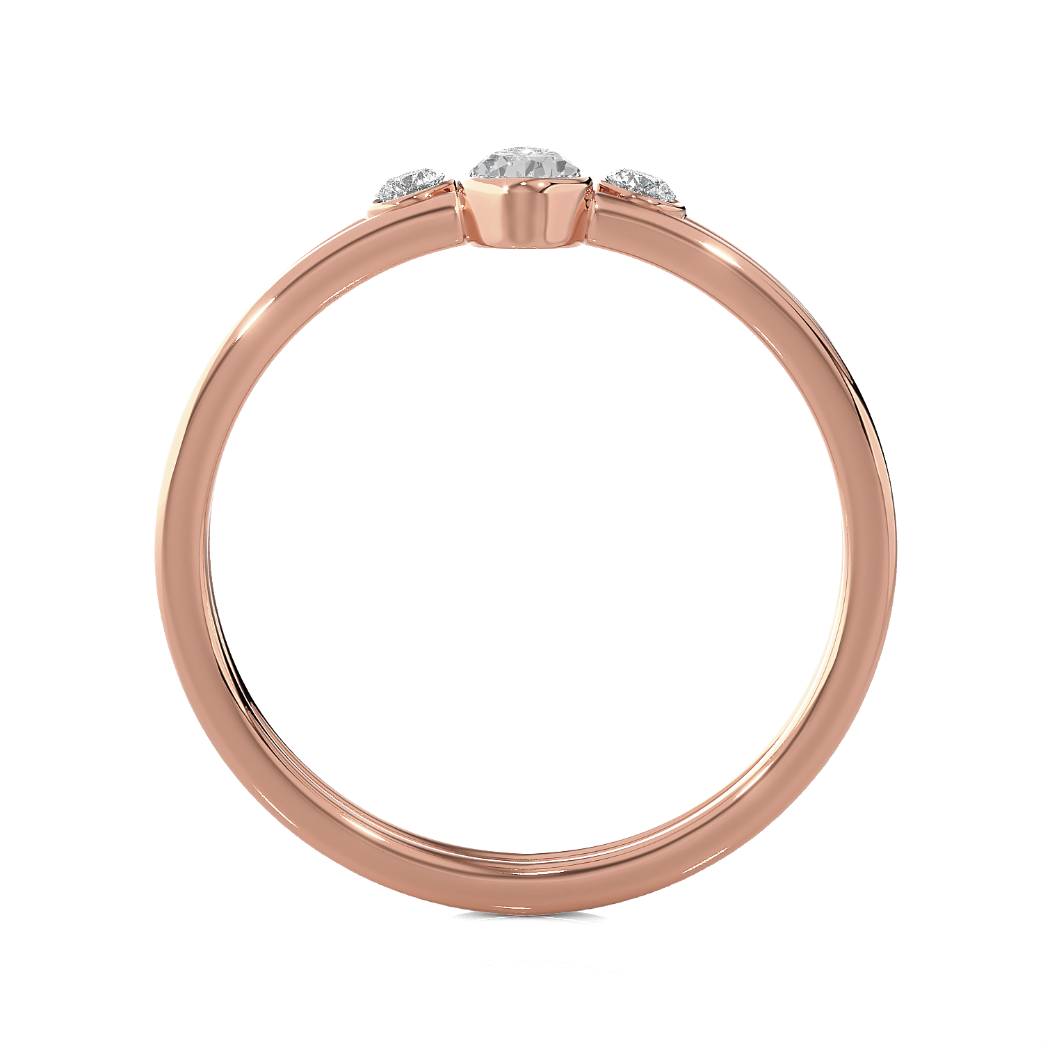 1/3 ctw Pear-Shaped with Round Three Stone Lab Grown Diamond Ring
