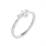1/3 ctw Pear-Shaped with Round Three Stone Lab Grown Diamond Ring
