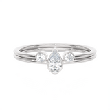 1/3 ctw Pear-Shaped with Round Three Stone Lab Grown Diamond Ring