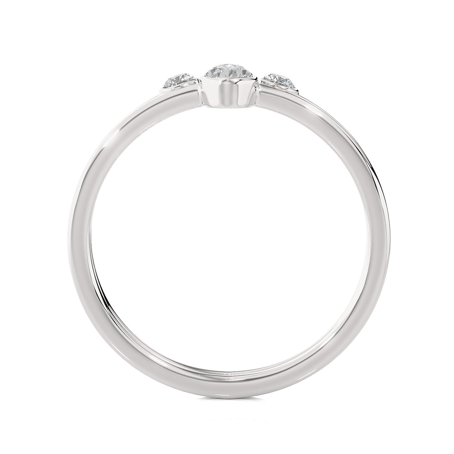 1/3 ctw Pear-Shaped with Round Three Stone Lab Grown Diamond Ring