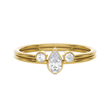 1/3 ctw Pear-Shaped with Round Three Stone Lab Grown Diamond Ring