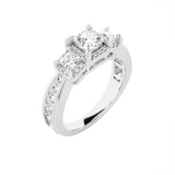 1 1/2 ctw Princess-Cut Three Stone Lab Grown Diamond Ring