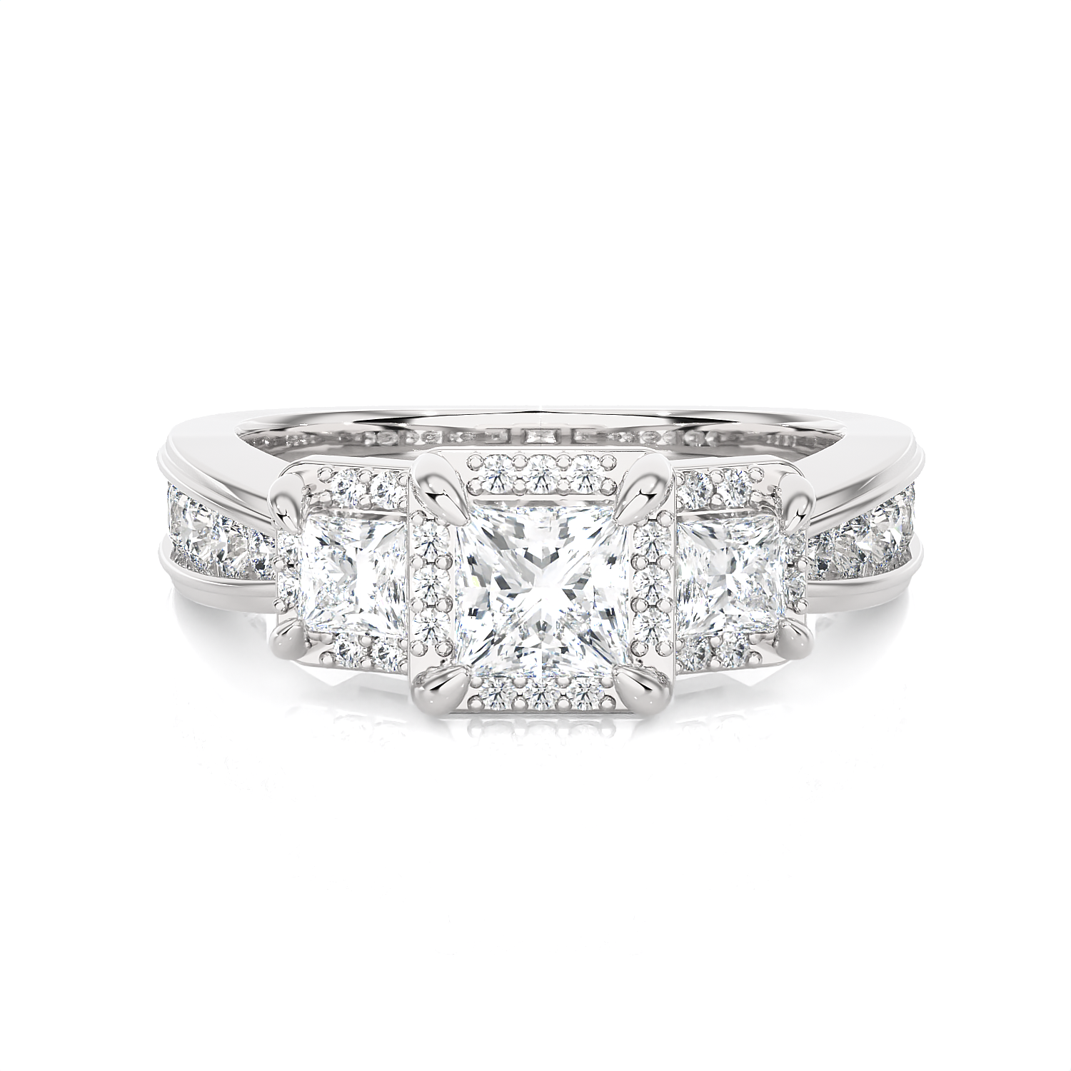 1 1/2 ctw Princess-Cut Three Stone Lab Grown Diamond Ring
