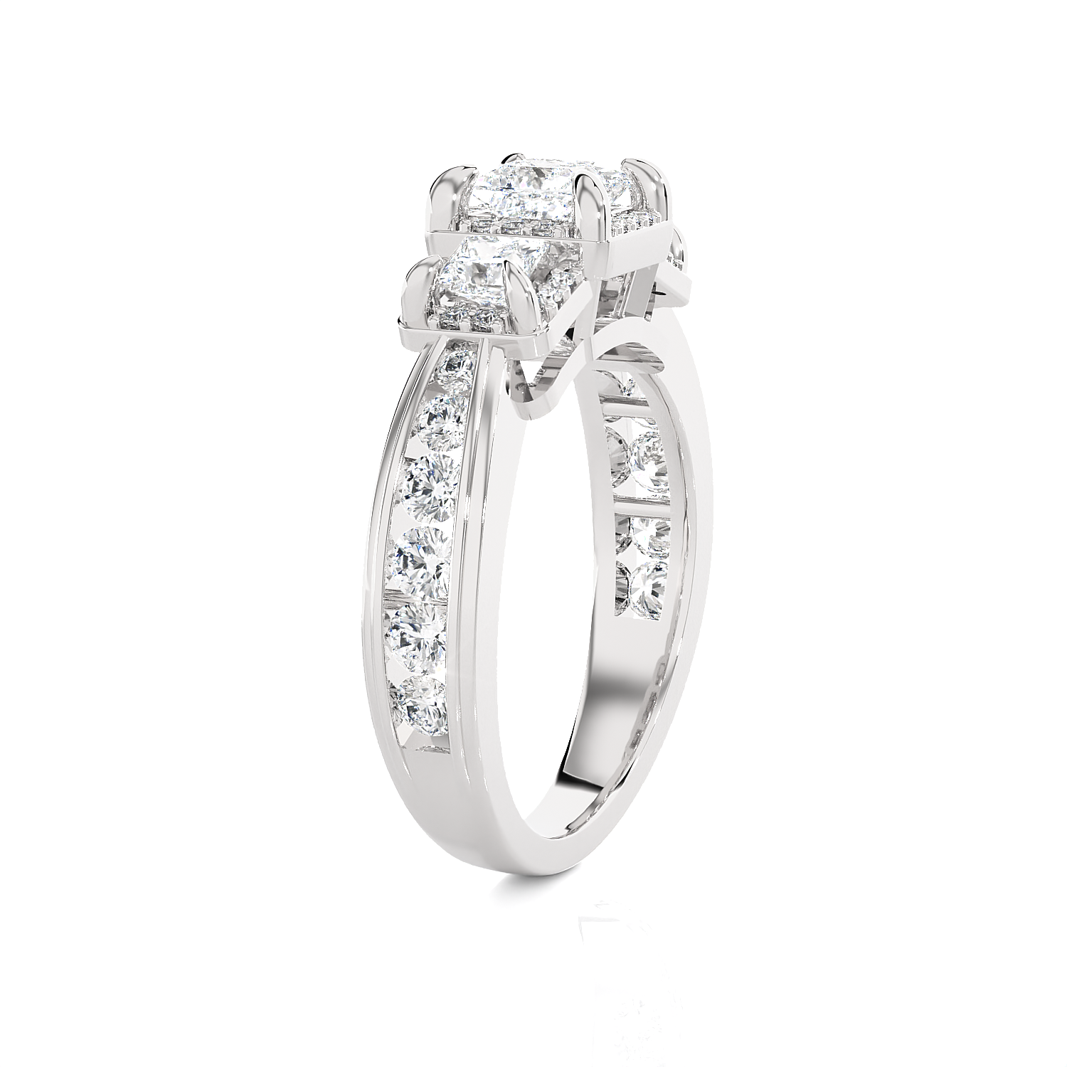 1 1/2 ctw Princess-Cut Three Stone Lab Grown Diamond Ring