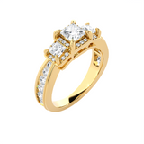 1 1/2 ctw Princess-Cut Three Stone Lab Grown Diamond Ring