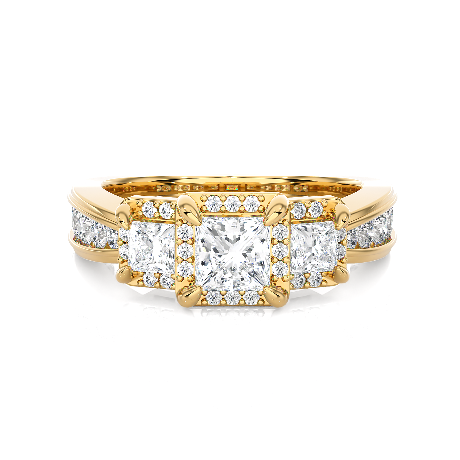 1 1/2 ctw Princess-Cut Three Stone Lab Grown Diamond Ring