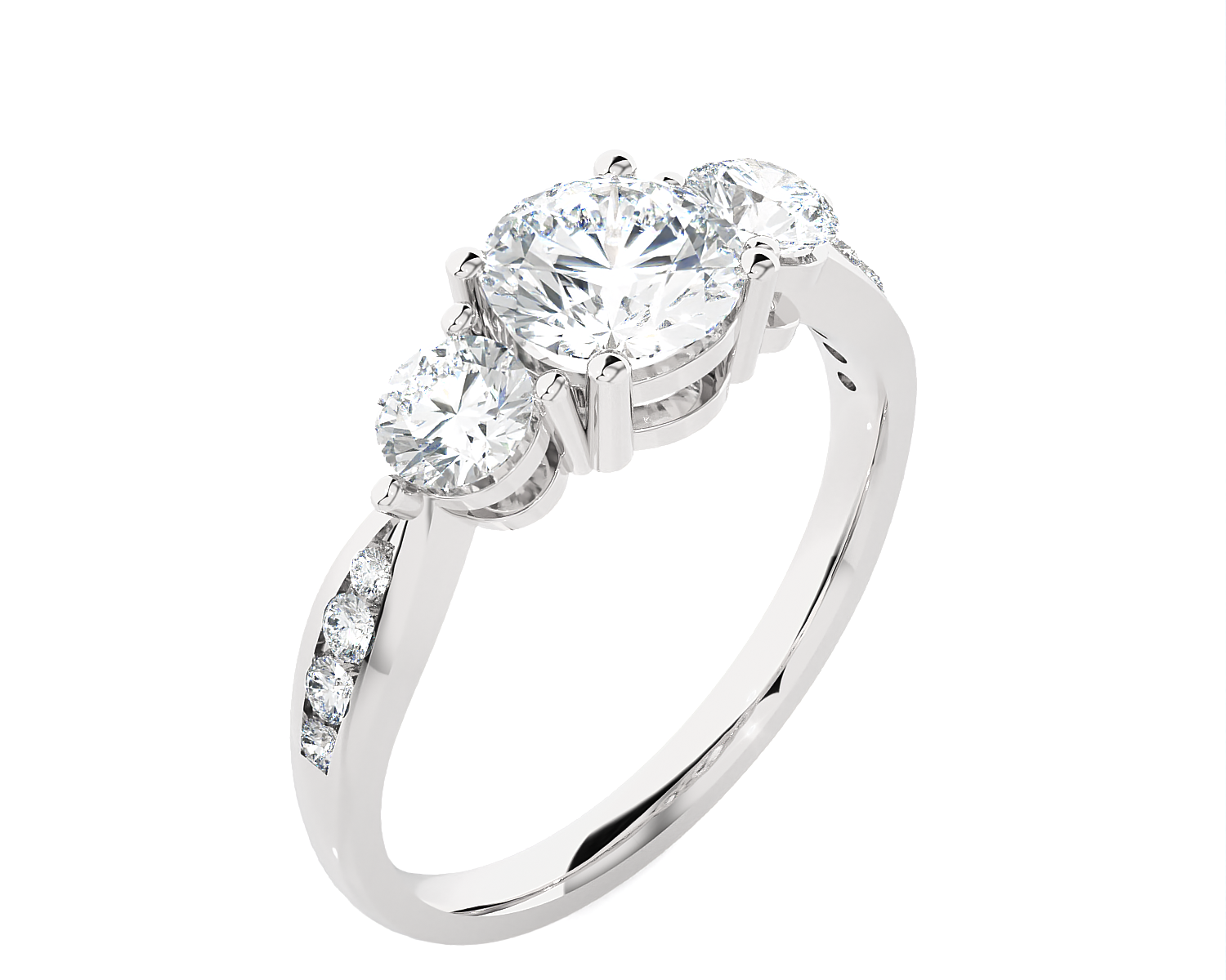 1 5/8 ctw Round Three Stone Lab Grown Diamond Ring