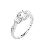 1 5/8 ctw Round Three Stone Lab Grown Diamond Ring