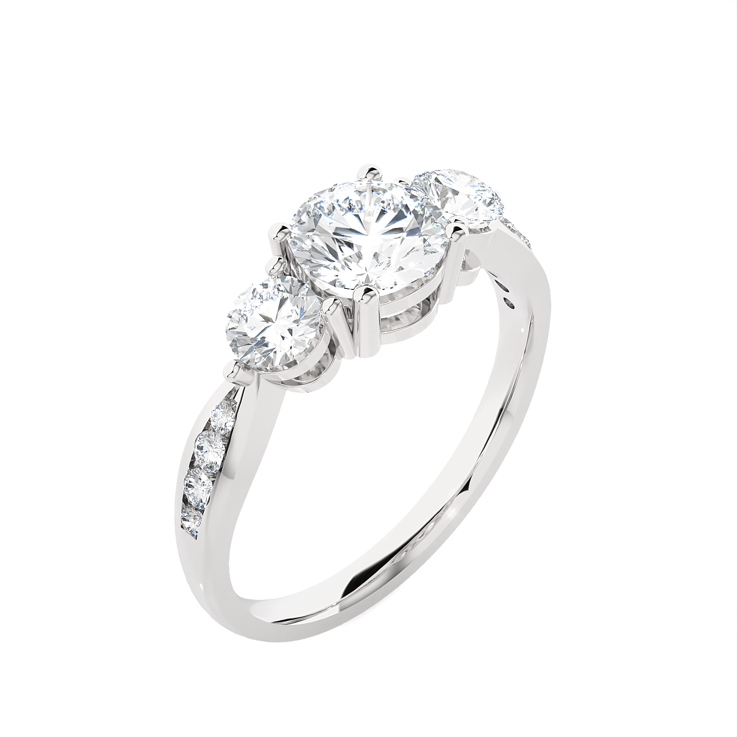 1 5/8 ctw Round Three Stone Lab Grown Diamond Ring