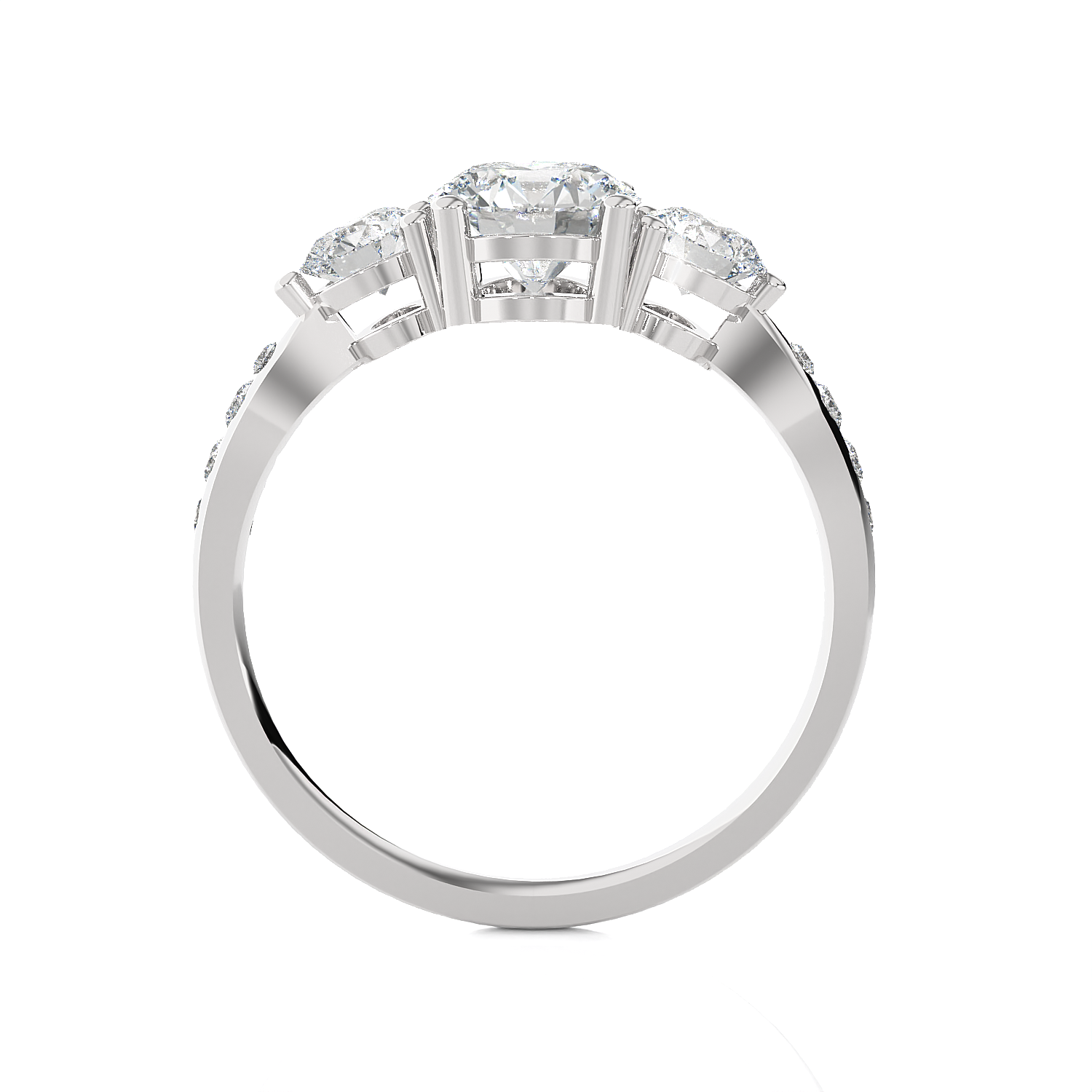 1 5/8 ctw Round Three Stone Lab Grown Diamond Ring