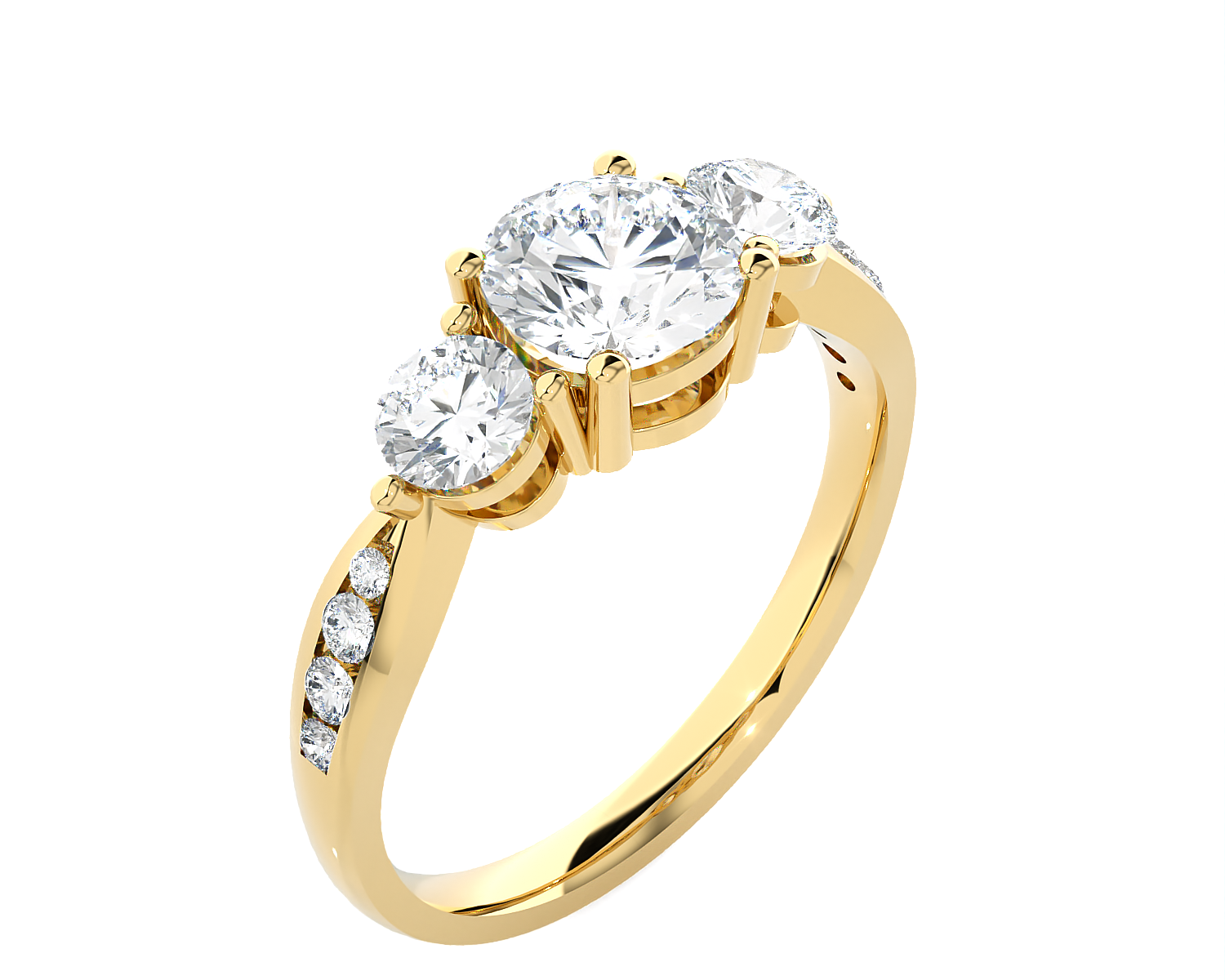 1 5/8 ctw Round Three Stone Lab Grown Diamond Ring