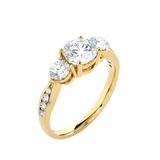 1 5/8 ctw Round Three Stone Lab Grown Diamond Ring