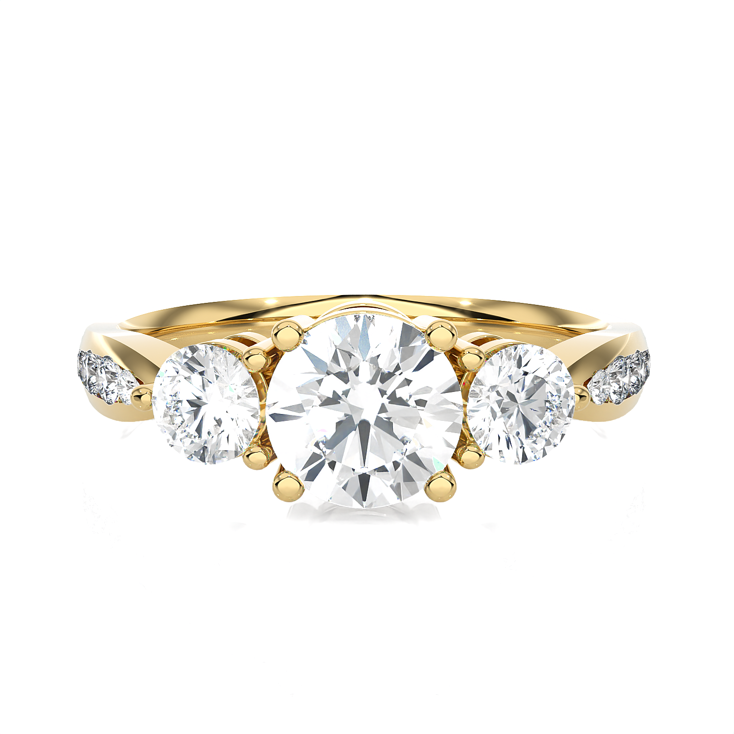 1 5/8 ctw Round Three Stone Lab Grown Diamond Ring
