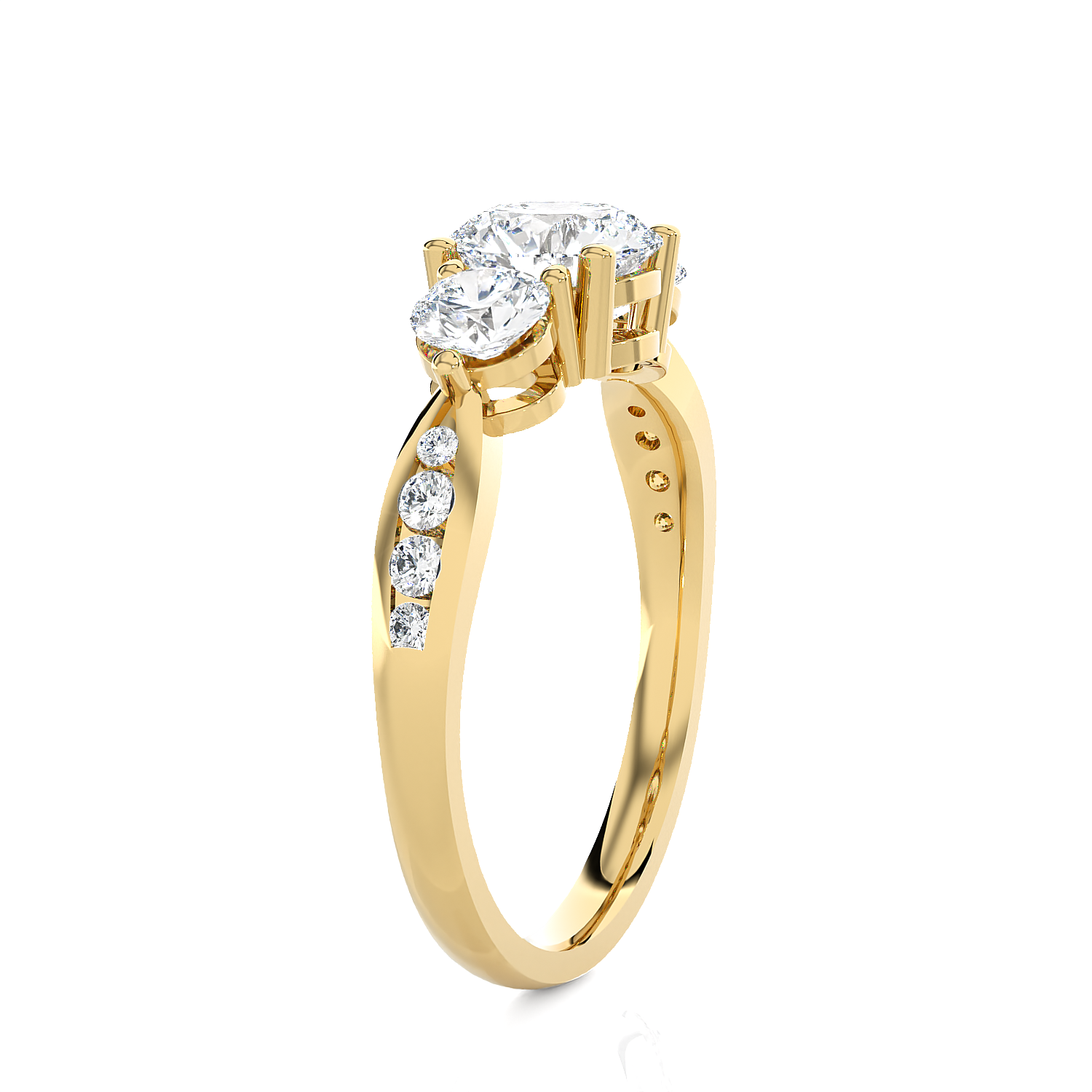 1 5/8 ctw Round Three Stone Lab Grown Diamond Ring