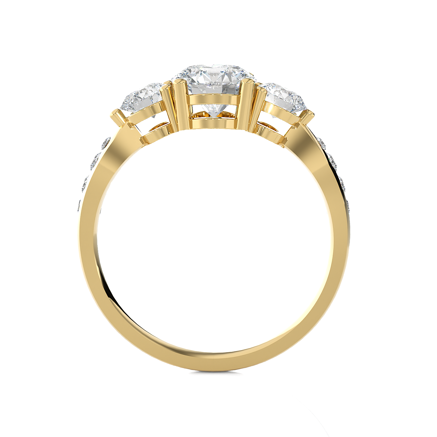 1 5/8 ctw Round Three Stone Lab Grown Diamond Ring