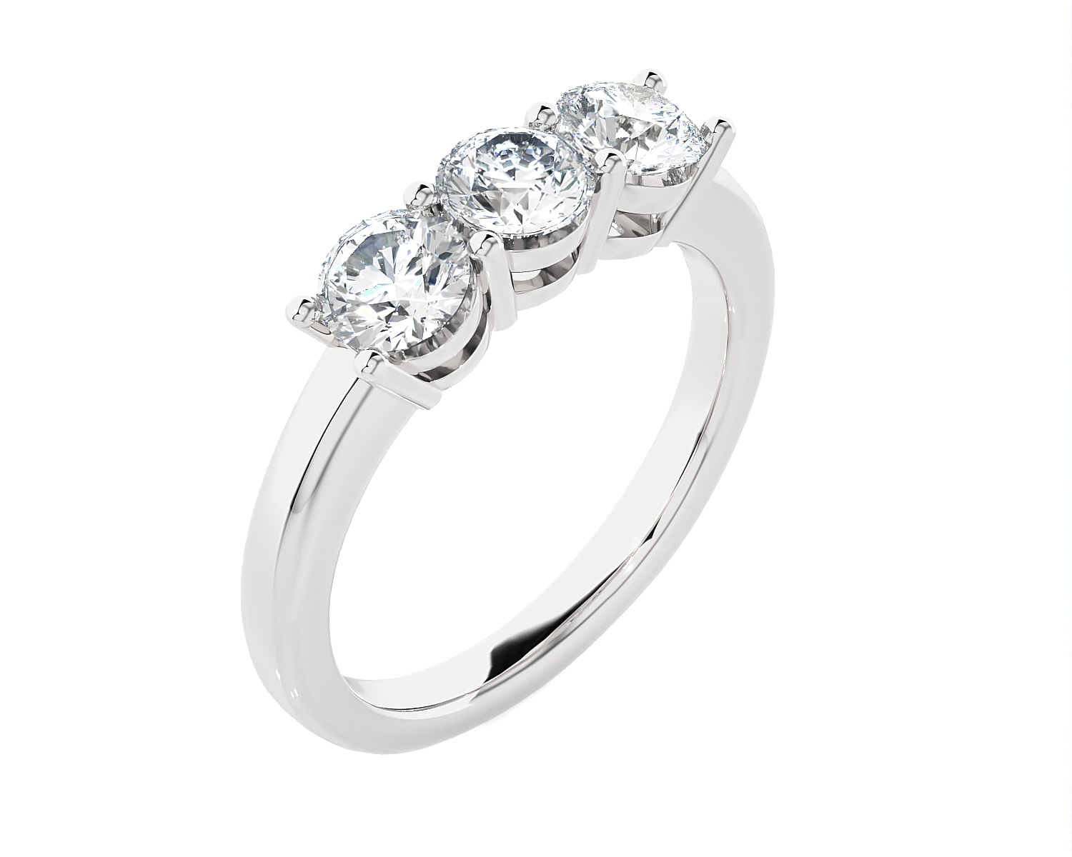 1 ctw Round Three Stone Lab Grown Diamond Ring