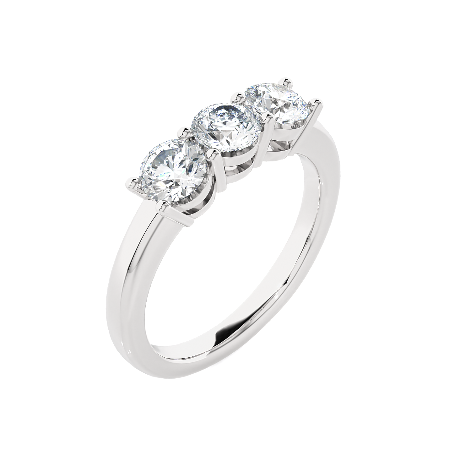 1 ctw Round Three Stone Lab Grown Diamond Ring