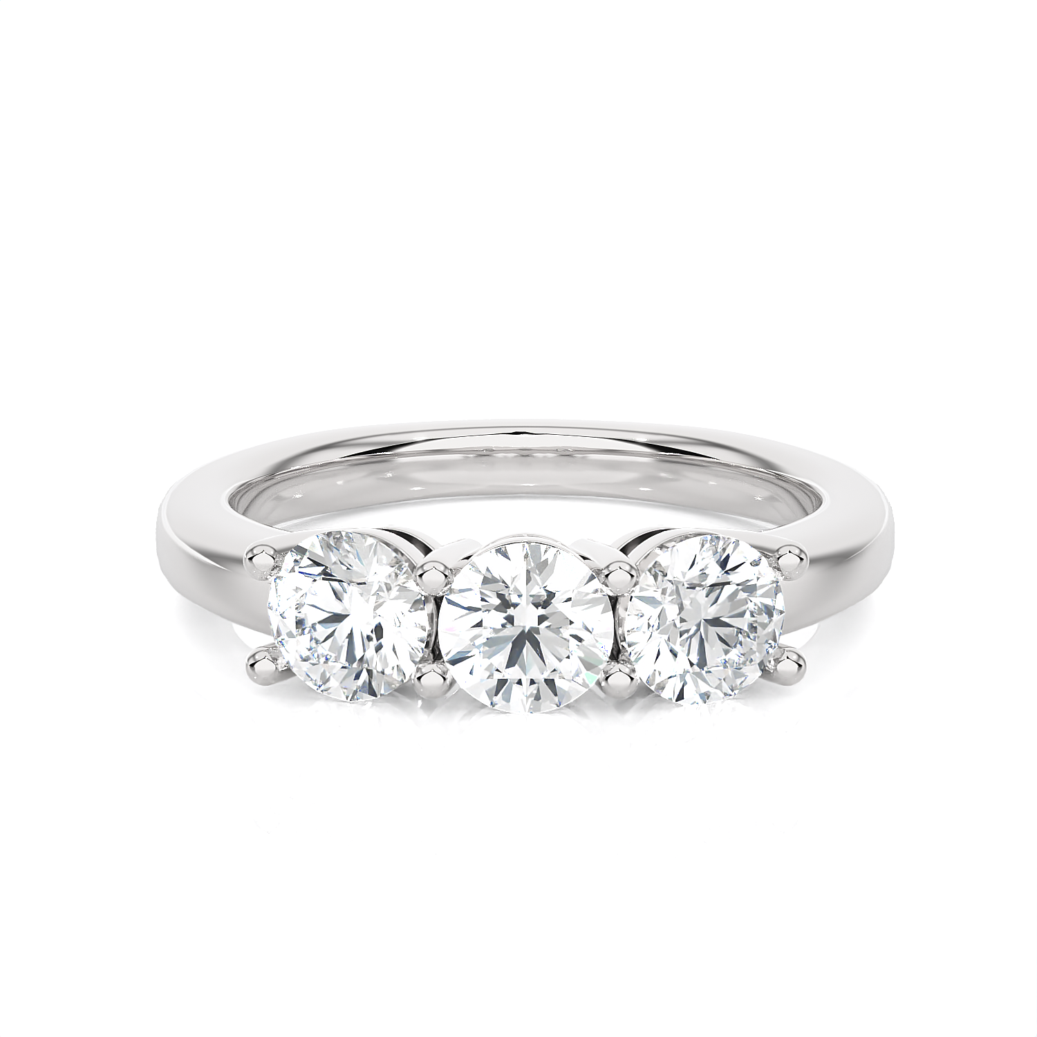 1 ctw Round Three Stone Lab Grown Diamond Ring
