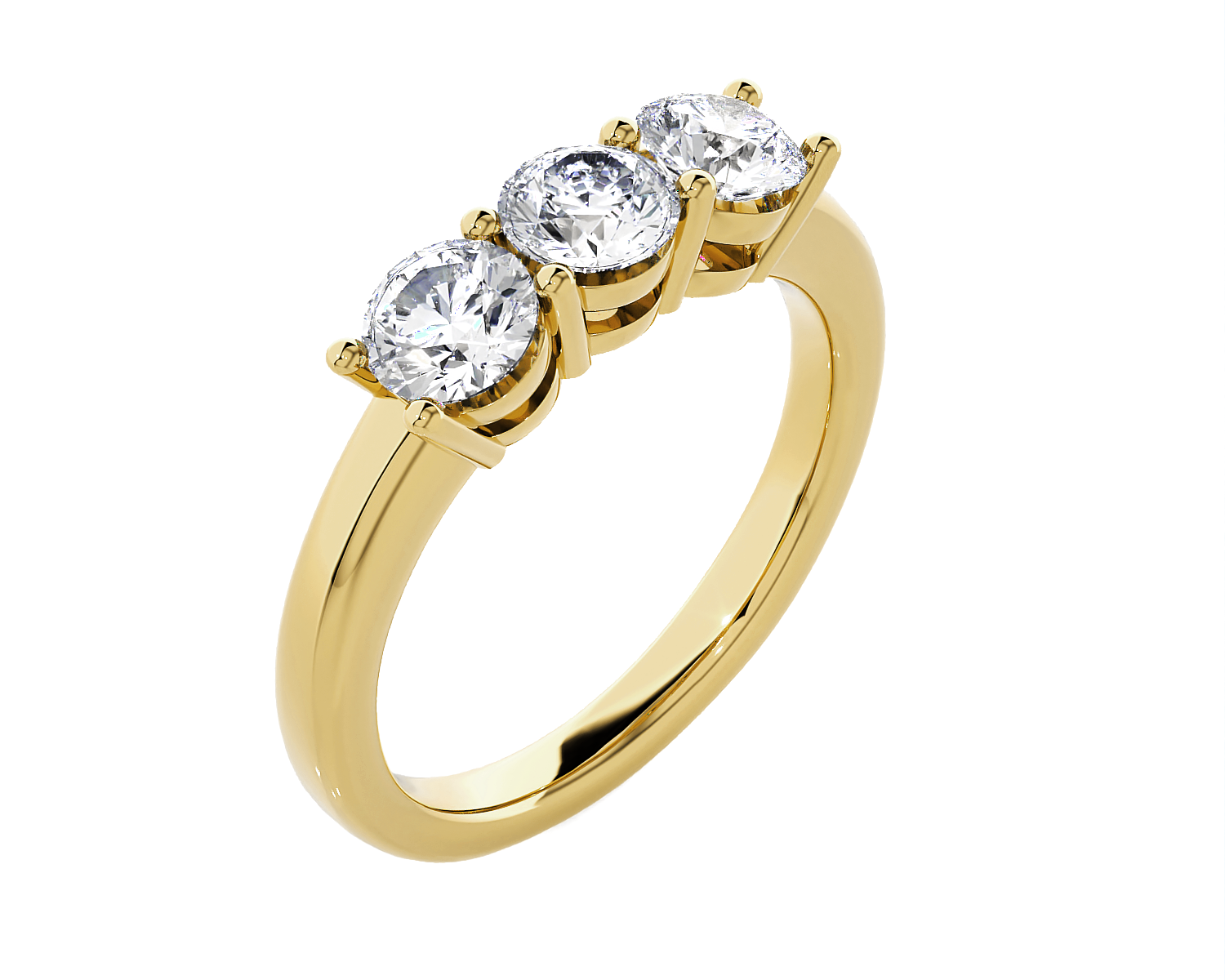 1 ctw Round Three Stone Lab Grown Diamond Ring