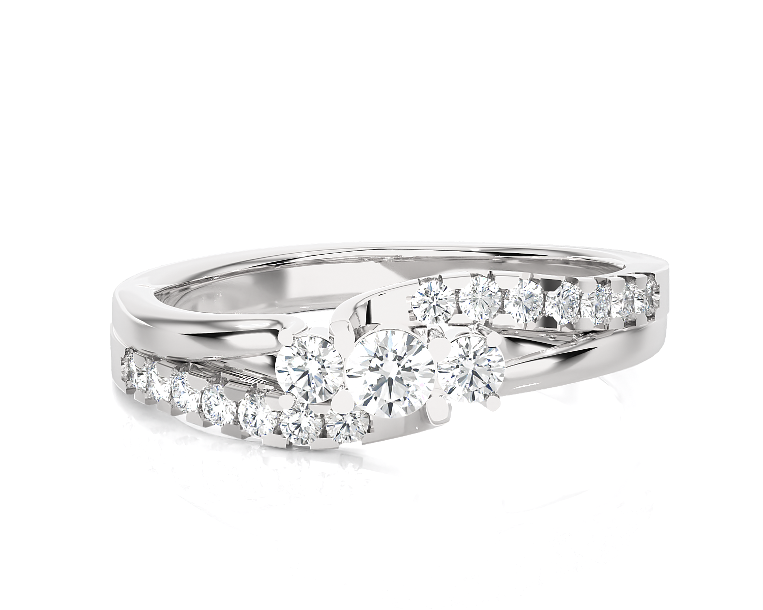 3/8 ctw Round 3 Stone Lab Grown Diamond Ring