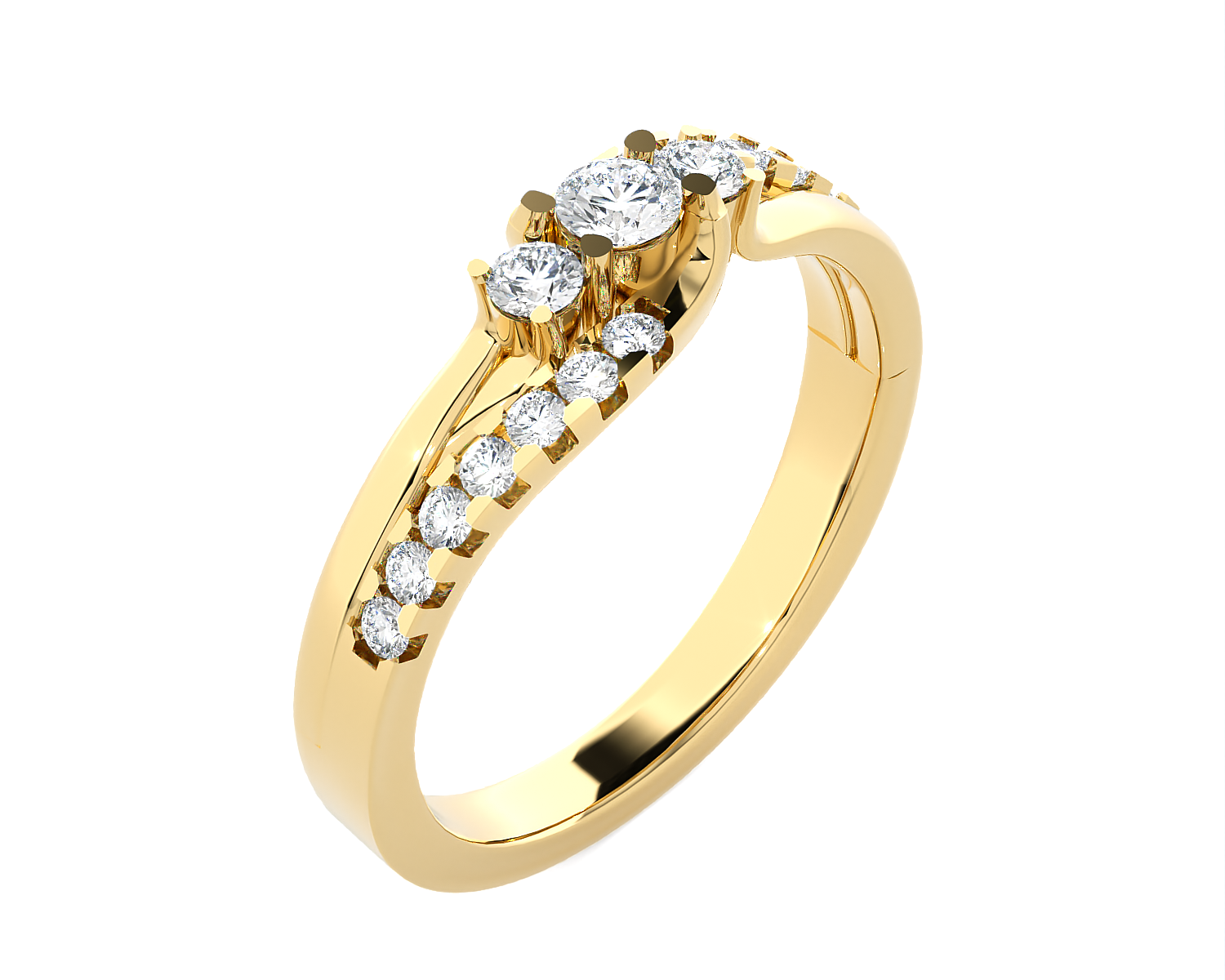 3/8 ctw Round 3 Stone Lab Grown Diamond Ring