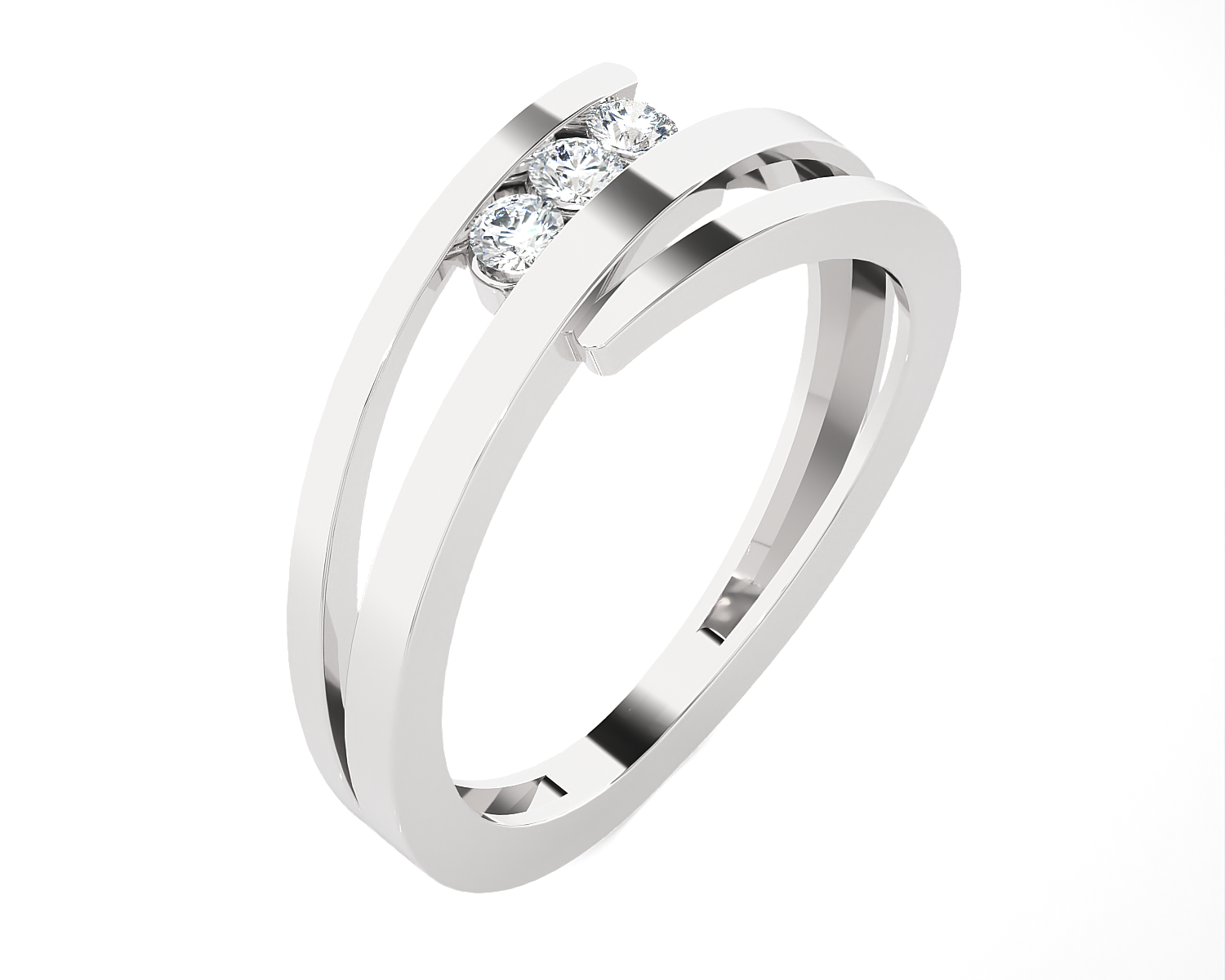 1/6 ctw Round Three Stone Lab Grown Diamond Ring