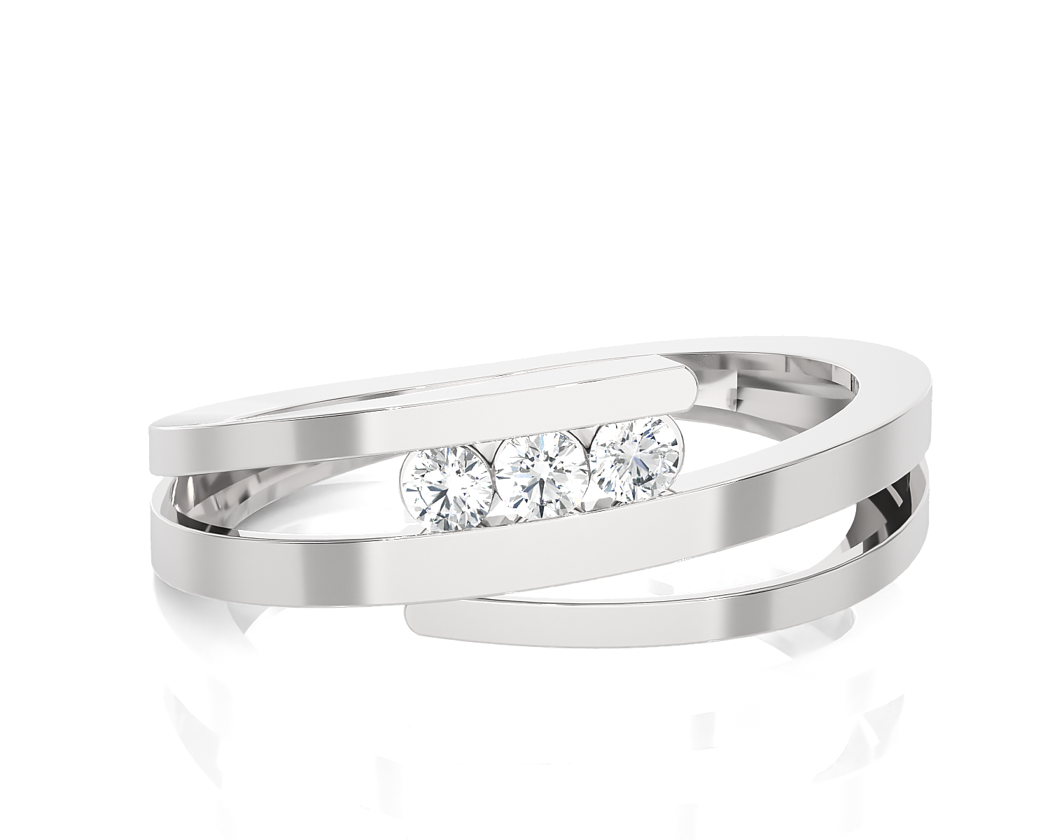 1/6 ctw Round Three Stone Lab Grown Diamond Ring