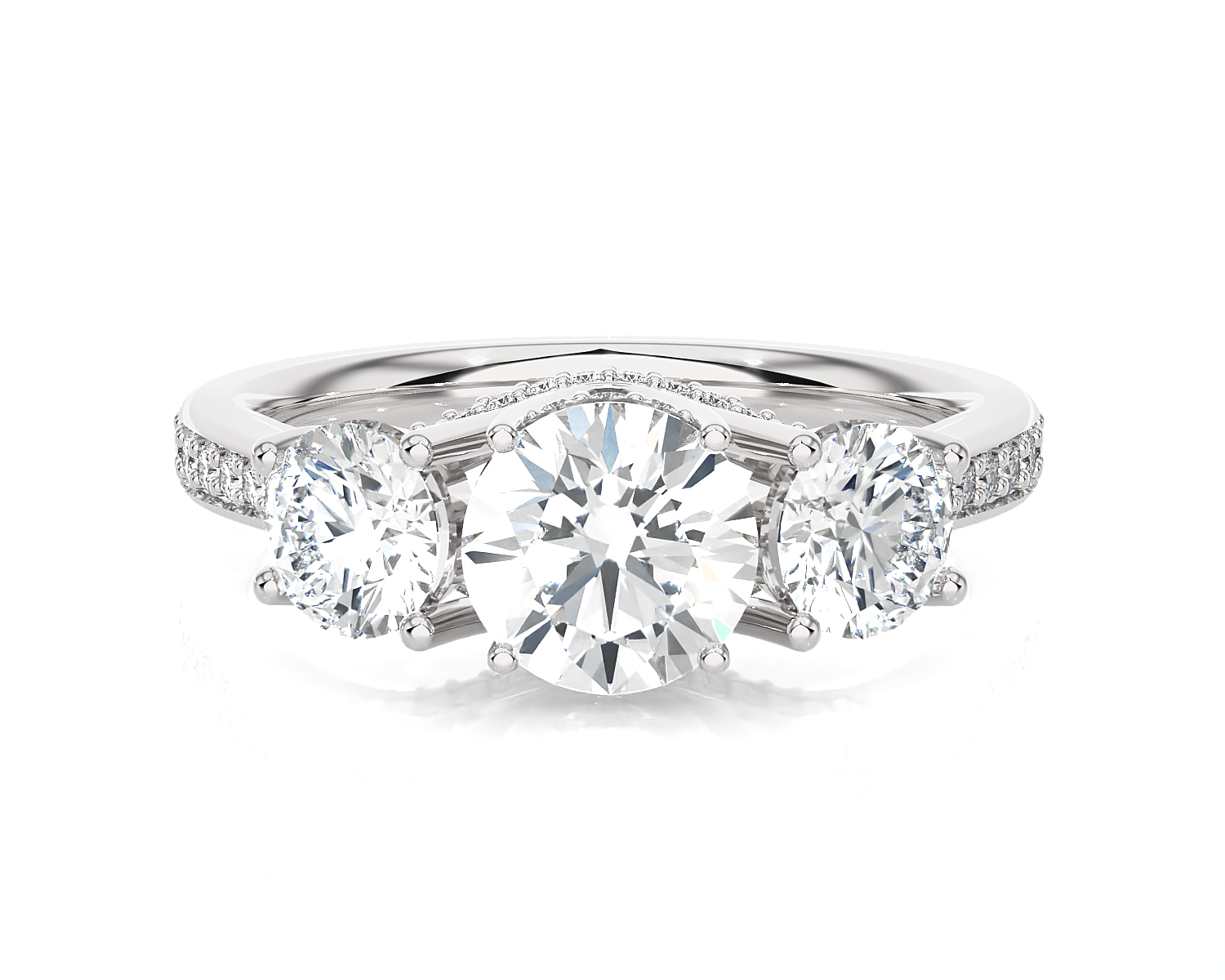 2 ctw Round Three Stone Lab Grown Diamond Ring