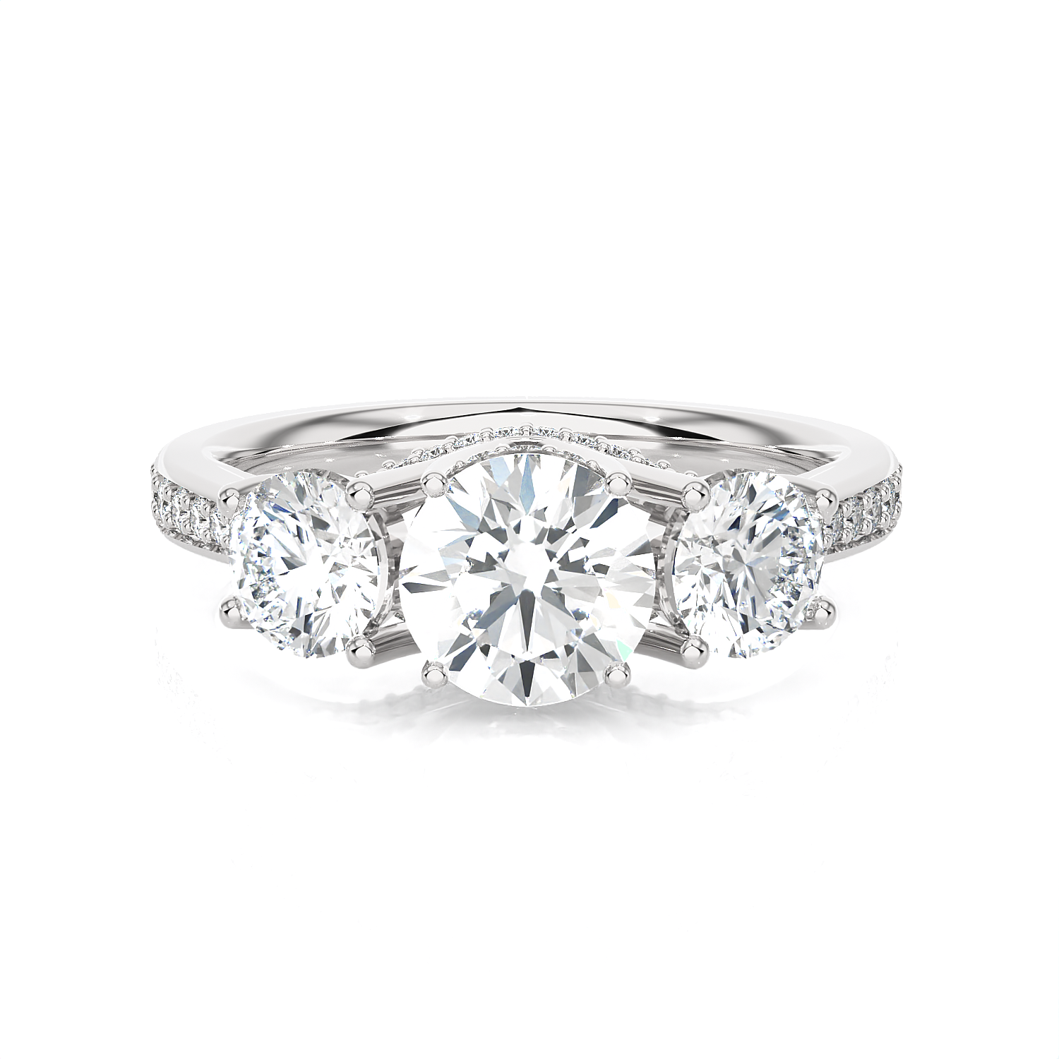2 ctw Round Three Stone Lab Grown Diamond Ring