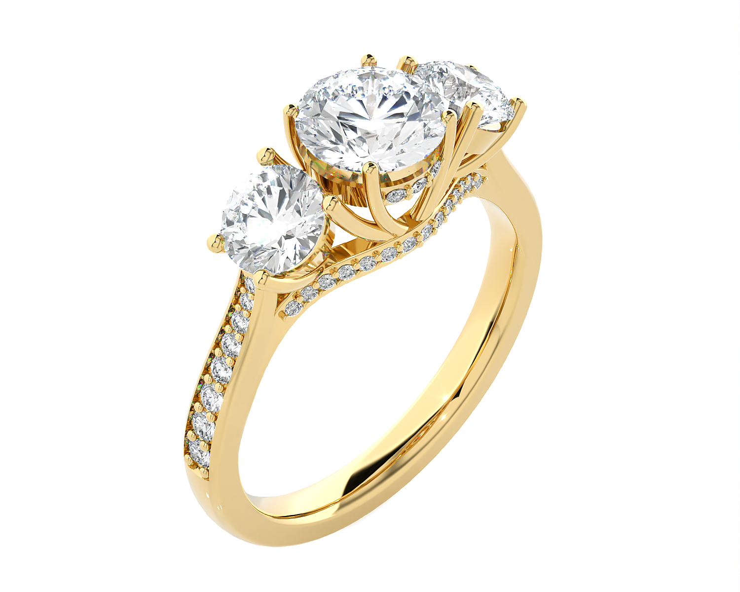 2 ctw Round Three Stone Lab Grown Diamond Ring