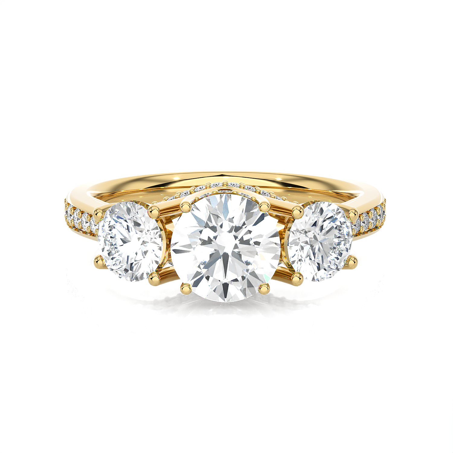 2 ctw Round Three Stone Lab Grown Diamond Ring