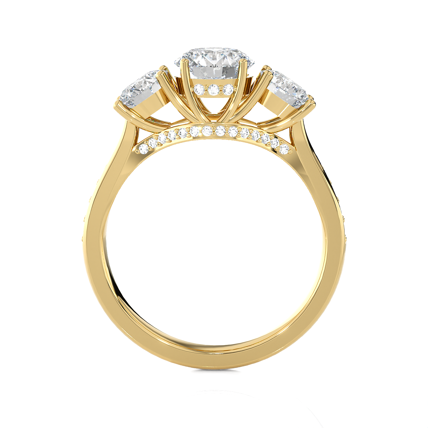 2 ctw Round Three Stone Lab Grown Diamond Ring