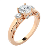 1 ctw Round Three Stone Lab Grown Diamond Ring