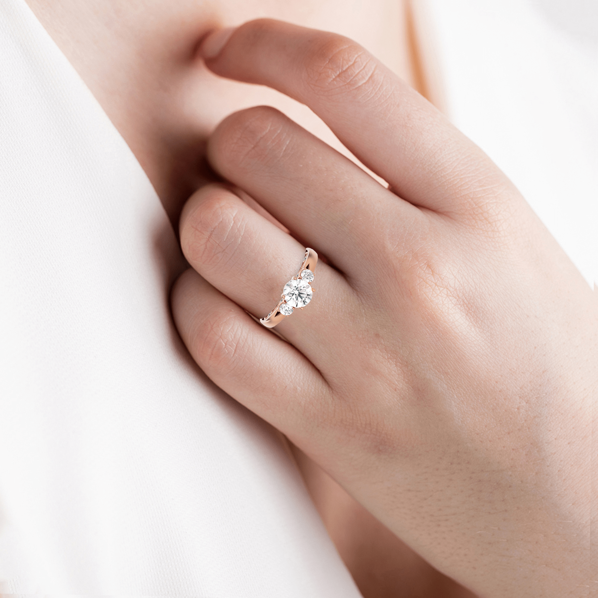 1 ctw Round Three Stone Lab Grown Diamond Ring