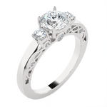 1 ctw Round Three Stone Lab Grown Diamond Ring
