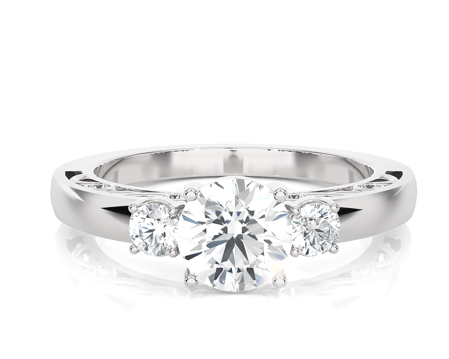 1 ctw Round Three Stone Lab Grown Diamond Ring