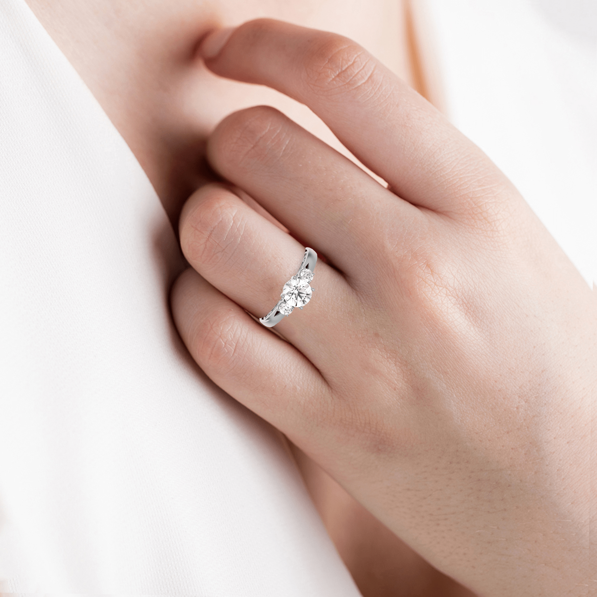 1 ctw Round Three Stone Lab Grown Diamond Ring