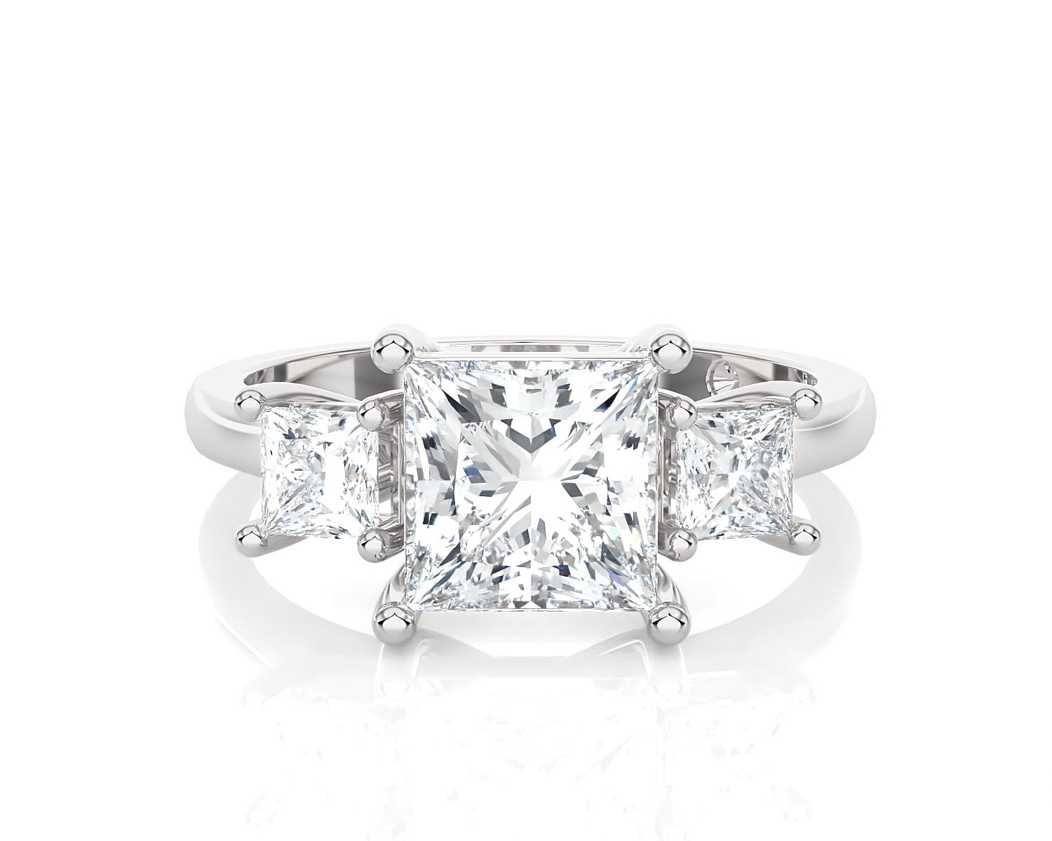 2 1/3 ctw Princess-Cut Three Stone Lab Grown Diamond Ring