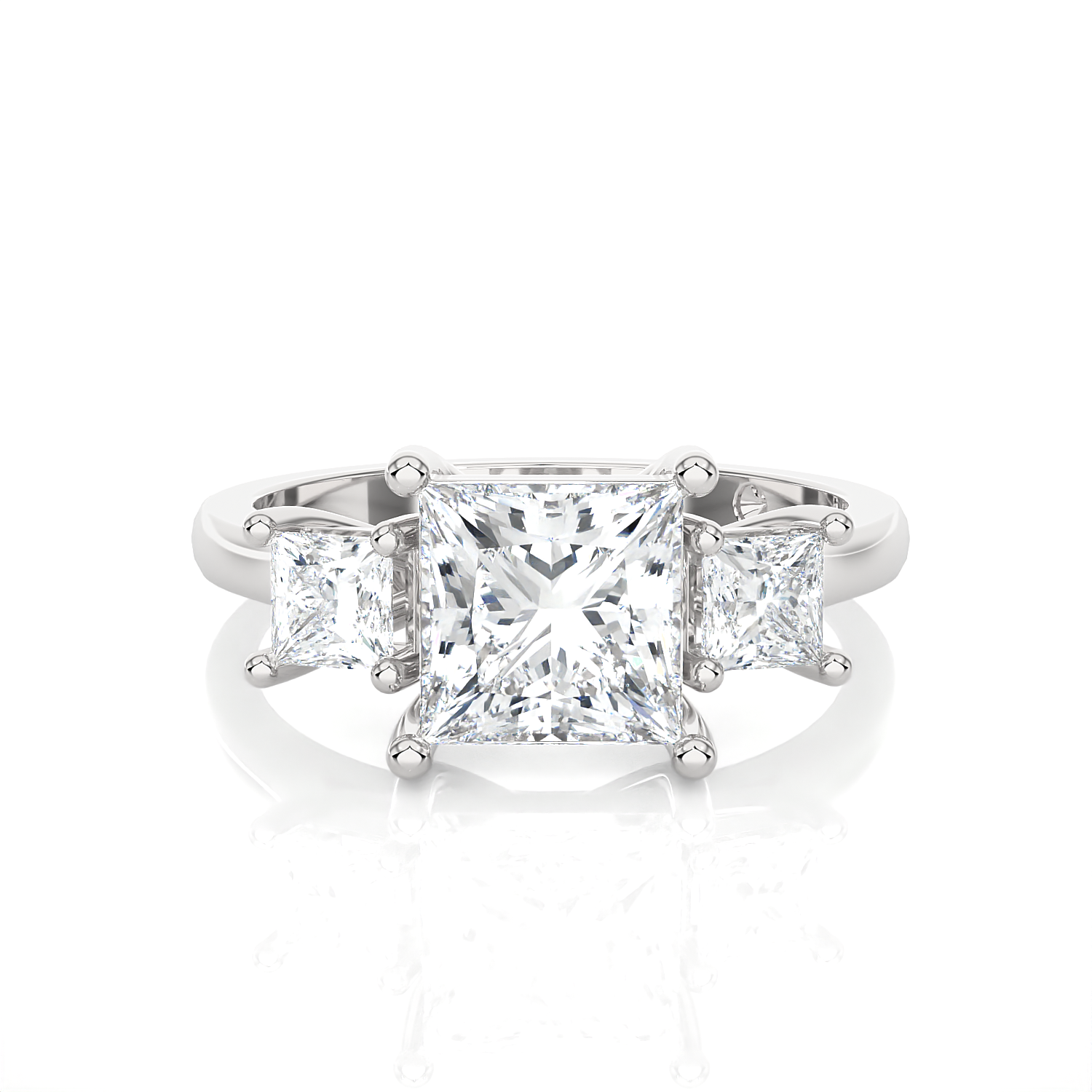 2 1/3 ctw Princess-Cut Three Stone Lab Grown Diamond Ring