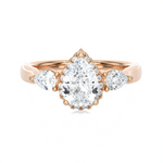 1 5/8 ctw Pear-Shaped with Round Three Stone Lab Grown Diamond Ring