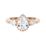 1 5/8 ctw Pear-Shaped with Round Three Stone Lab Grown Diamond Ring