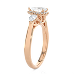 1 5/8 ctw Pear-Shaped with Round Three Stone Lab Grown Diamond Ring