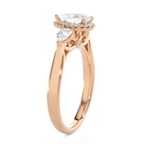 1 5/8 ctw Pear-Shaped with Round Three Stone Lab Grown Diamond Ring