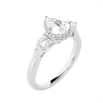 1 5/8 ctw Pear-Shaped with Round Three Stone Lab Grown Diamond Ring