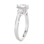 1 5/8 ctw Pear-Shaped with Round Three Stone Lab Grown Diamond Ring