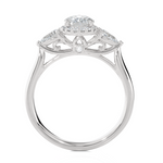 1 5/8 ctw Pear-Shaped with Round Three Stone Lab Grown Diamond Ring